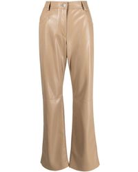 MSGM - Faux-leather Straight-leg Trousers - Lyst