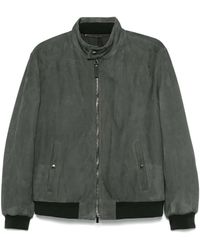 Canali - Bomberjacke Aus Leder - Lyst
