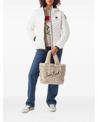 MC2 Saint Barth - Colette Faux-Fur Handbag With Logo Embroidery - Lyst