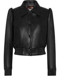 Philipp Plein - Veste Bomber En Cuir À Plaque Logo - Lyst