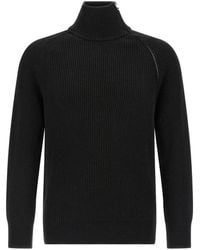 Riviera - Ribbed Zip Sweater - Lyst