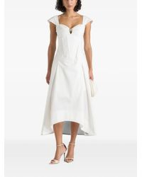 Manière De Voir - Faith Cap-Sleeve Corset Midi Dress - Lyst