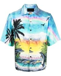 Philipp Plein - Graphic-Print Silk Shirt - Lyst