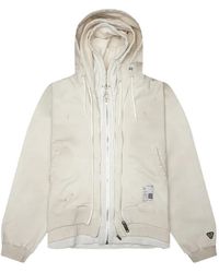 Maison Mihara Yasuhiro - Triple-Layered Distressed Zip-Up Hoodie - Lyst