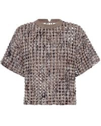 Brunello Cucinelli - Textured Short-Sleeve Top - Lyst