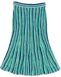 Tory Burch - Gestreepte Midi-Rok - Lyst