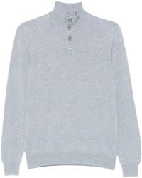 Fedeli - High-Neck Buttoned Polo Shirt - Lyst