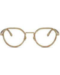 Giorgio Armani - Round-Frame Tortoiseshell Glasses - Lyst