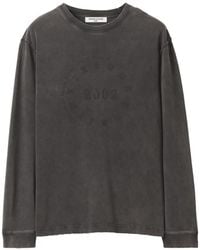 Maison Kitsuné - T-Shirt Circle Stamp À Logo Imprimé Et Manches Longues - Lyst