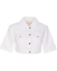 Liu Jo - Cotton-Blend Cropped Jacket - Lyst