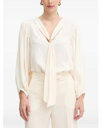 SIMONA CORSELLINI - Tie-Neck Blouse - Lyst