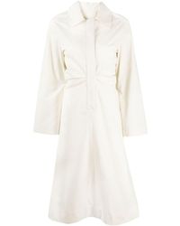 Low Classic - Pleat-detail Cotton Midi Dress - Lyst
