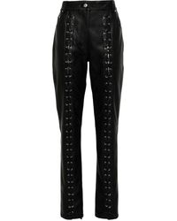 Stella McCartney - Lace-up Faux-leather Trousers - Lyst