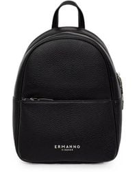 ERMANNO FIRENZE - Logo-Plaque Pebbled-Effect Backpack - Lyst