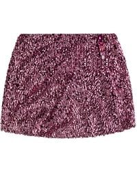 Area - Crystal Sequin Mini Skirt - Lyst