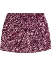 Area - Crystal Sequin Mini Skirt - Lyst
