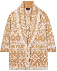 Alanui - Send Beat Geometric-Pattern Fringed Cardi-Coat - Lyst