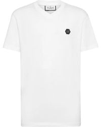 Philipp Plein - Gothic Plein-Print V-Neck T-Shirt - Lyst