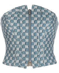 MISBHV - Monogram-Jacquard Strapless Corset Top - Lyst