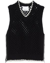3.1 Phillip Lim - Crochet-Detail Zip-Side Knit Vest - Lyst