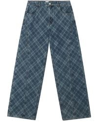 B+ AB - Plaid Denim Jeans - Lyst