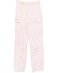 Ferragamo - Pinstripe-Pattern Cargo-Pocket Trousers - Lyst