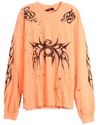 HELLSTAR - T-Shirt Imprimé À Effet Usé - Lyst