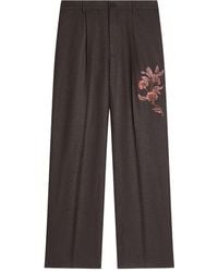 Dries Van Noten - Broek Met Geborduurde Bloemen - Lyst