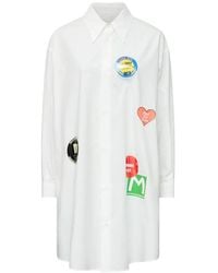 MM6 by Maison Margiela - Sticker-Print Cotton Poplin Dress - Lyst