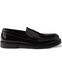 Prada - Brushed Leather Loafers - Lyst