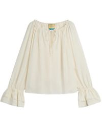 Momoní - Mendoza Lace-Trim Ruffled Blouse - Lyst