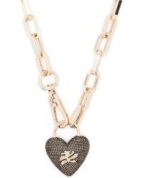 Karl Lagerfeld - Logo-embossed Heart Necklace - Lyst