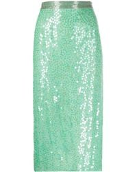 The Attico - Sequinned Pencil Skirt - Lyst