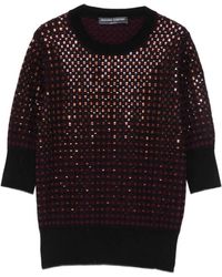 Ermanno Scervino - Check-Pattern Sequin-Embellished Sweater - Lyst