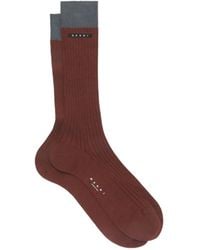 Marni - Chaussettes Bordeaux À Bords Contrastants - Lyst