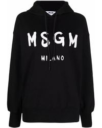 MSGM - Sudadera Con Capucha Y Logo Estampado - Lyst