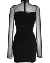 Nensi Dojaka - Roll-Neck Semi-Sheer-Panelled Minidress - Lyst