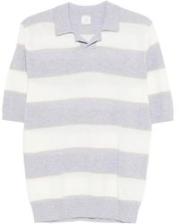 Eleventy - Striped Short-Sleeve Polo Shirt - Lyst