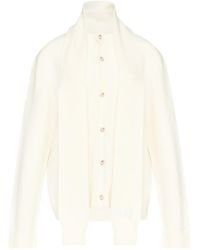 MM6 by Maison Margiela - Scarf-Detail Button-Up Cardigan - Lyst