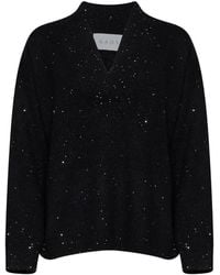 Kaos - Sequin-Embellished V-Neck Sweater - Lyst
