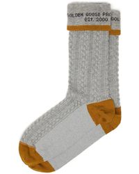 Golden Goose - Socks High Rib/Braid/ Jacquard Logo - Lyst
