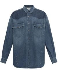 Maison Margiela - Paint-Splatter Western-Yoke Denim Shirt - Lyst