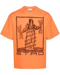 Etro - T-shirt en coton à logo imprimé - Lyst