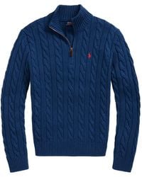 Polo Ralph Lauren - Cable-Knit Quarter-Zip Sweater - Lyst