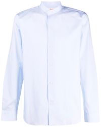 Fursac - Collarless Long-Sleeve Cotton Shirt - Lyst