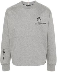 Moncler - Logo Print Cotton Sweatshirt - Lyst