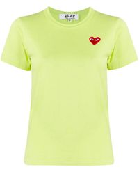 COMME DES GARÇONS PLAY - Logo-Patch Crew Neck T-Shirt - Lyst