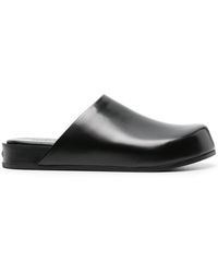 Ferragamo - Round-toe Leather Slippers - Lyst