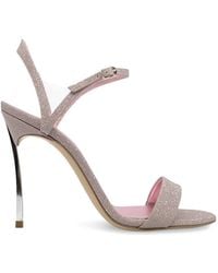 Casadei - Blade Glittered Heeled Sandals - Lyst