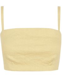Cortana - Bustier-Top Mit Satin-Finish Und Knitteroptik - Lyst